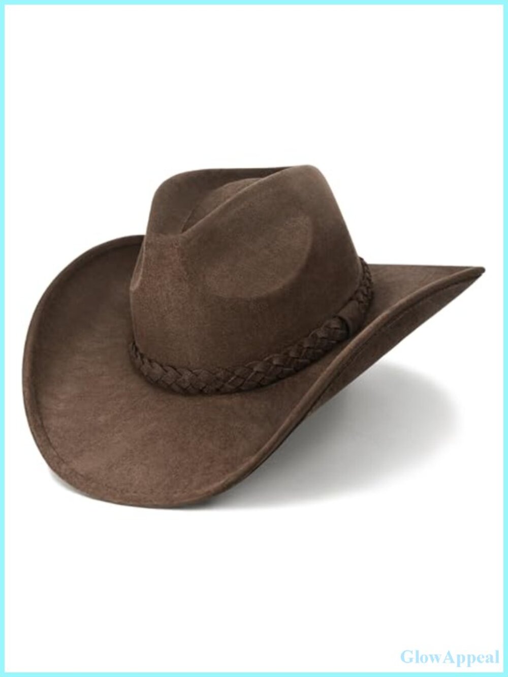 Faux Suede Cowboy Hat for Women Men Western Teardrop Shapeable Brim